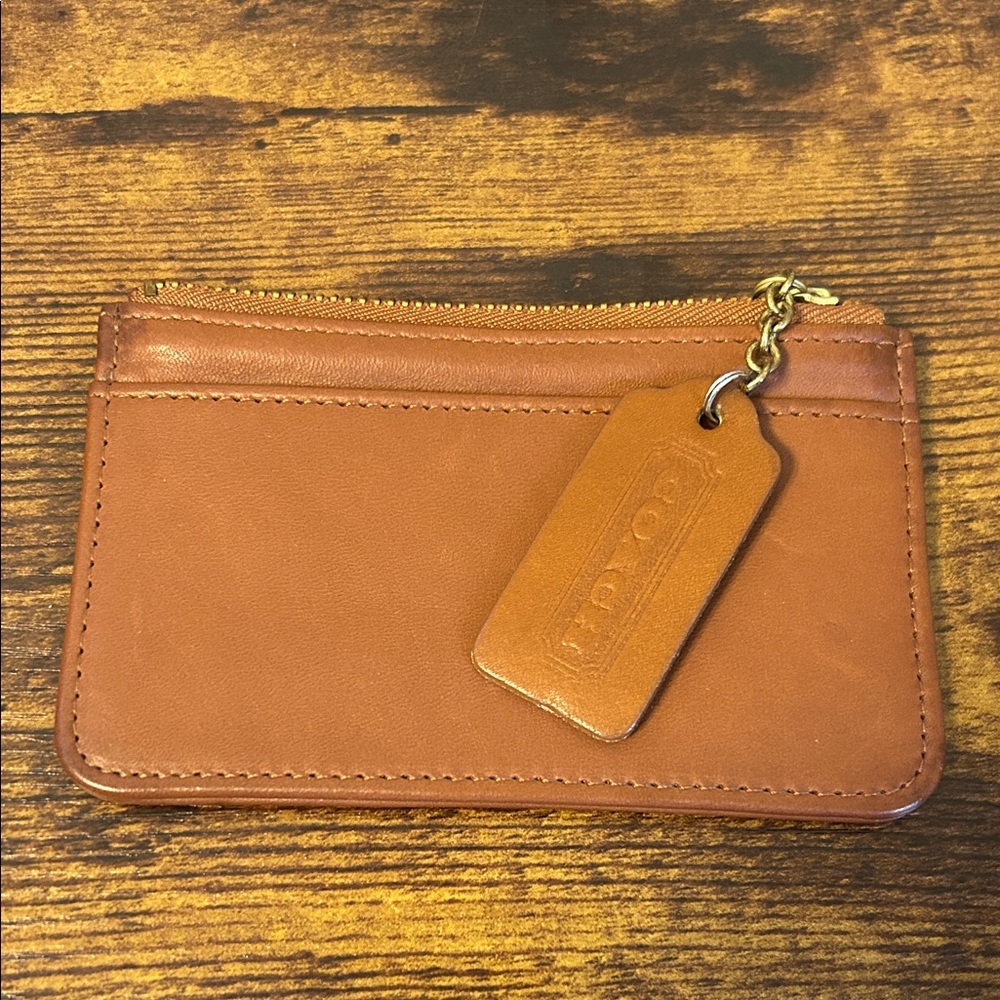 Coach Tan Vintage Leather zippered Pouch